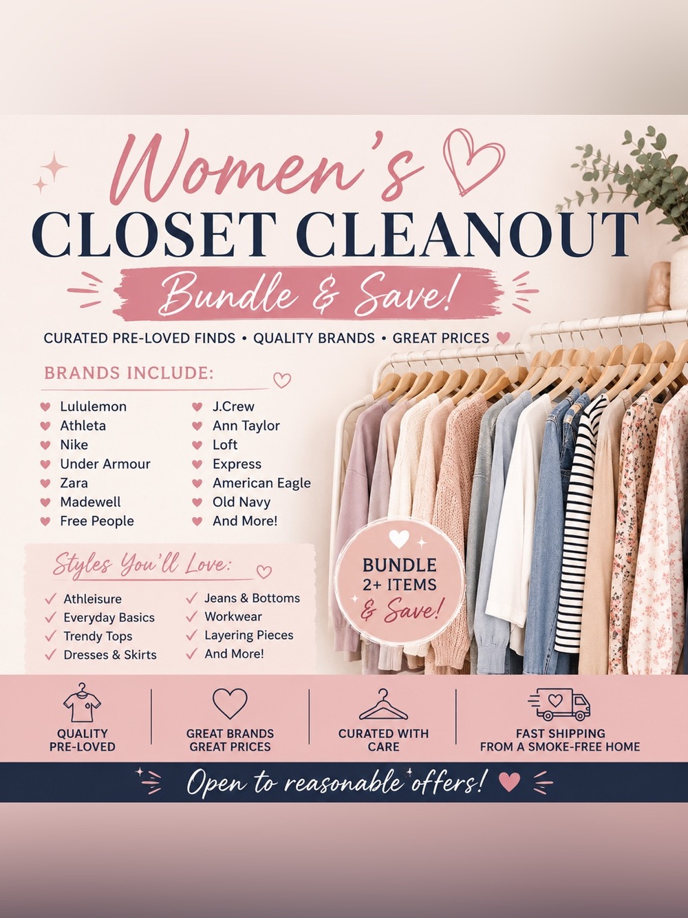 🔥Women’s Closet Cleanout | Bundle & Save | Lululemon Athleisure Boutique Styles